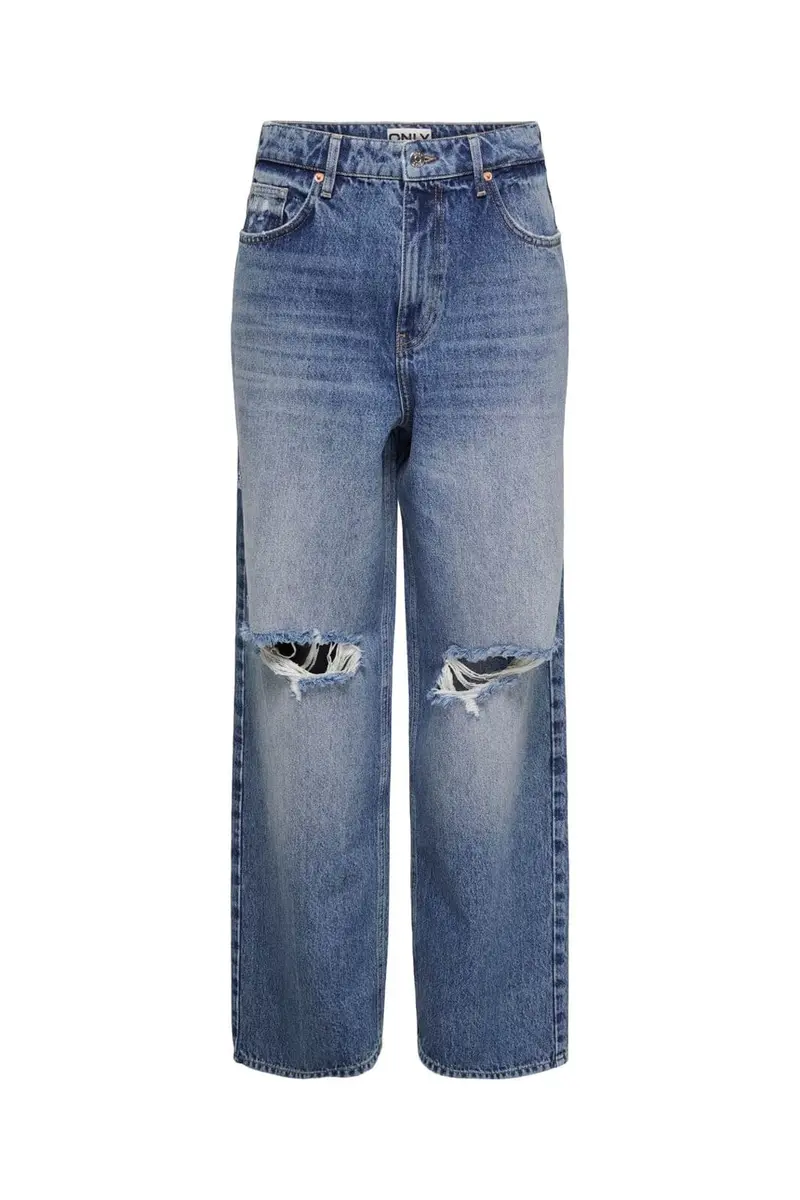 Only - Onlamber Lw Destroy Ovs Baggy Dot - 5016897 Medium Blue Denim
