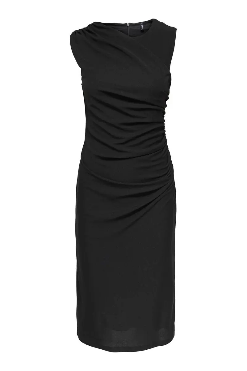 Only - Onlamber S/L Ruching Midi Dress - 5120536 Black