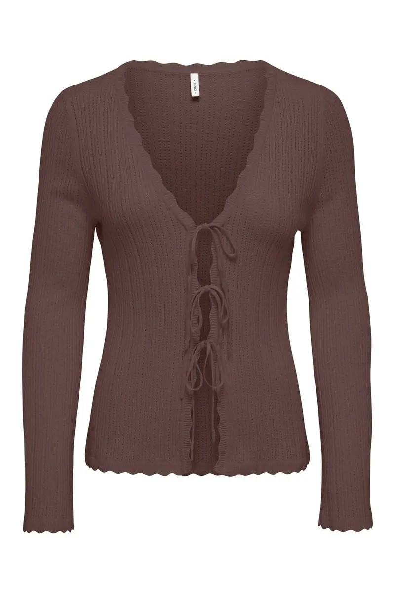 Only - Onlarona Ls V-Neck Struc Cardigan Cc Knt - 5082605 Chocolate Martini