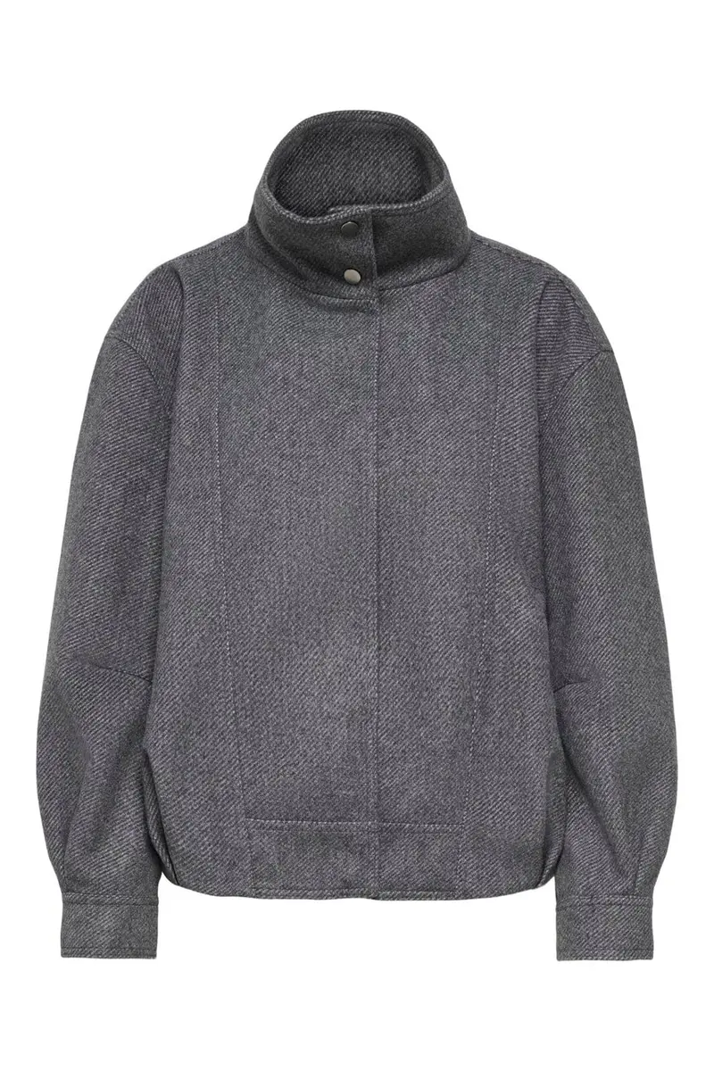 Only - Onlasta High Collar Bomber Jacket - 5126953 Dark Grey Melange