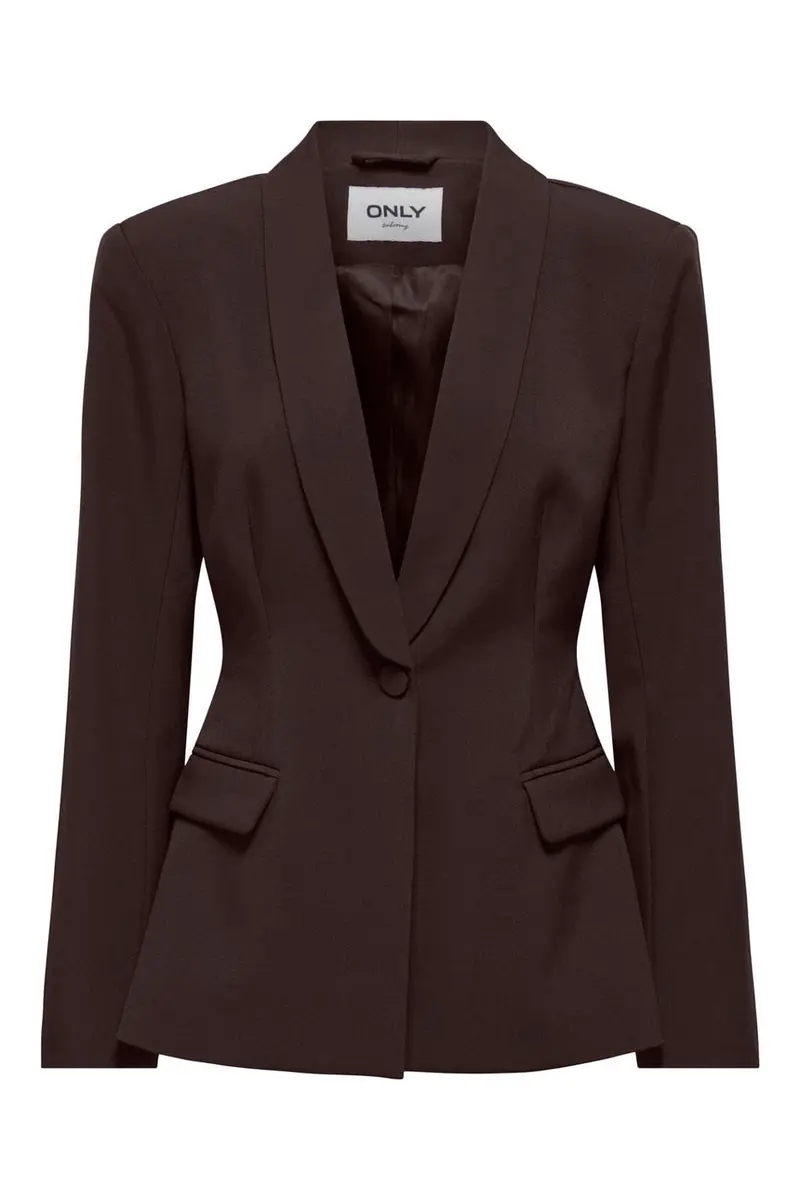 Only - Onlastrid L/S Sculpture Blazer Cc Tlr - 5100662 Chocolate Torte
