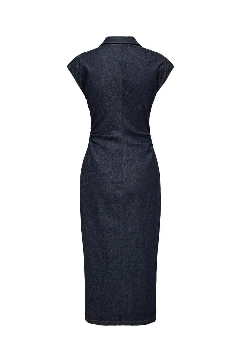 Only - Onlbabe Capsleeve Midi Dress Rinse - 4921304 Dark Blue Denim