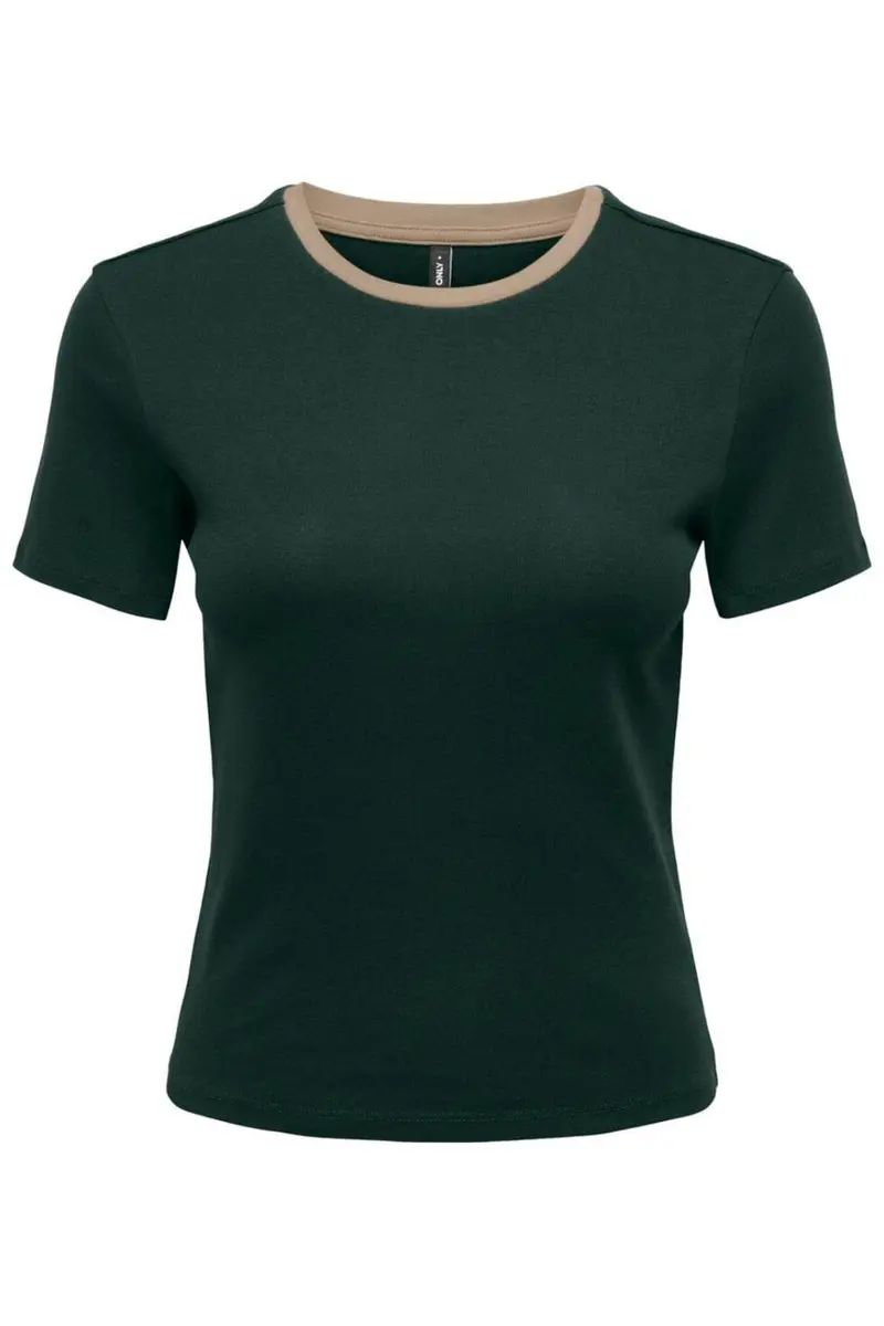 Only - Onlbina S/S Short Top Solid - 5209941 Scarab Biscotfi Contrast