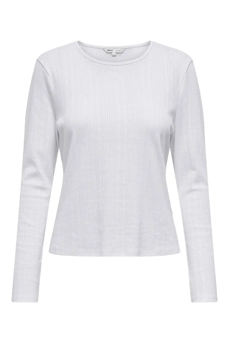Only - Onlbremen O-Neck L/S Top Moch - 4870533 White