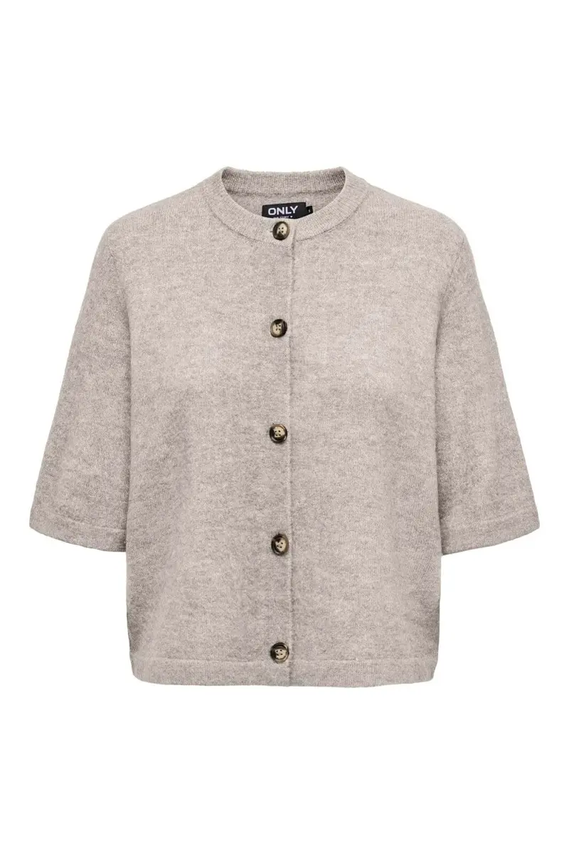 Only - Onlcamilla S/S Cardigan Knt - 5101185 Pumice Stone Melange