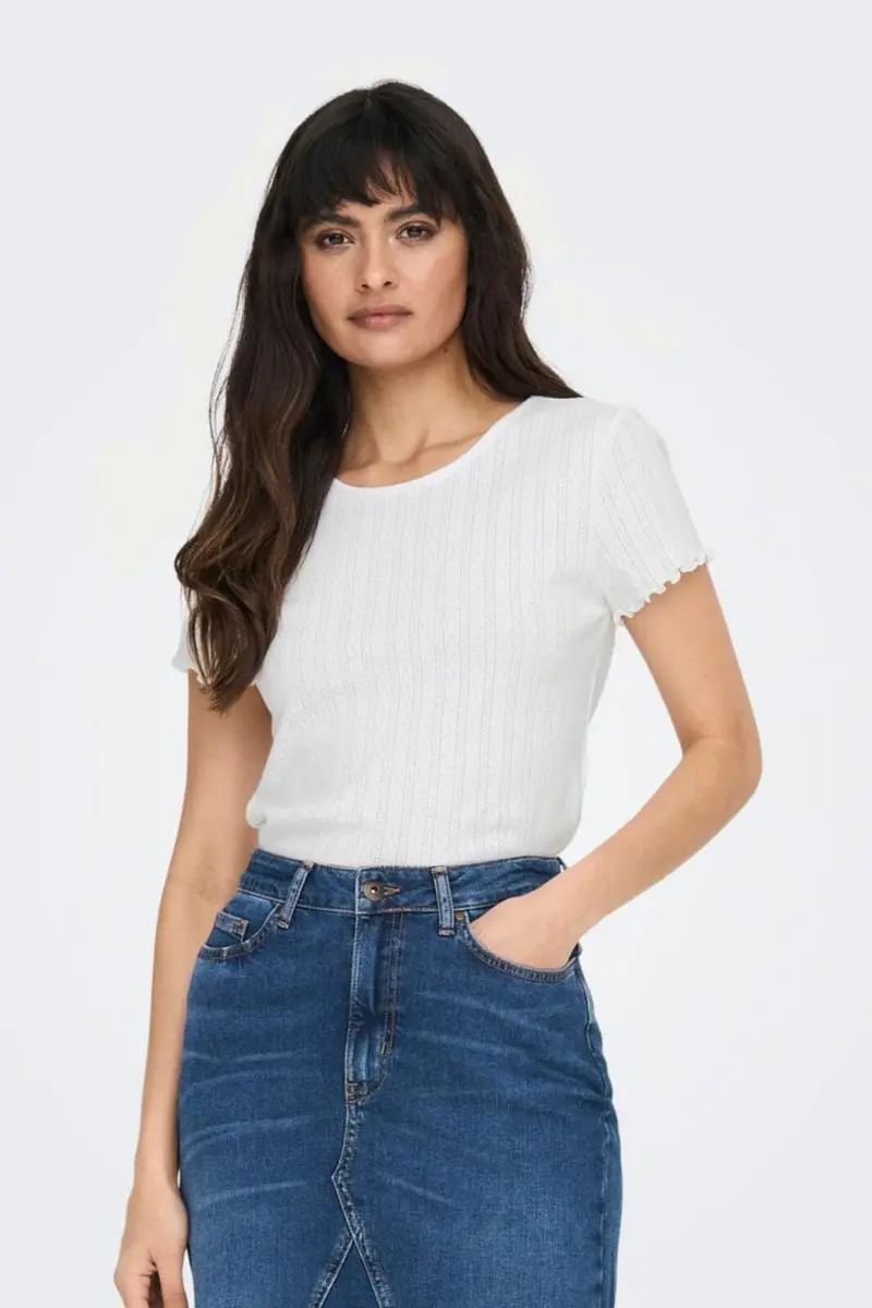 Only - Onlcarlotta SS Top - 3876952 White