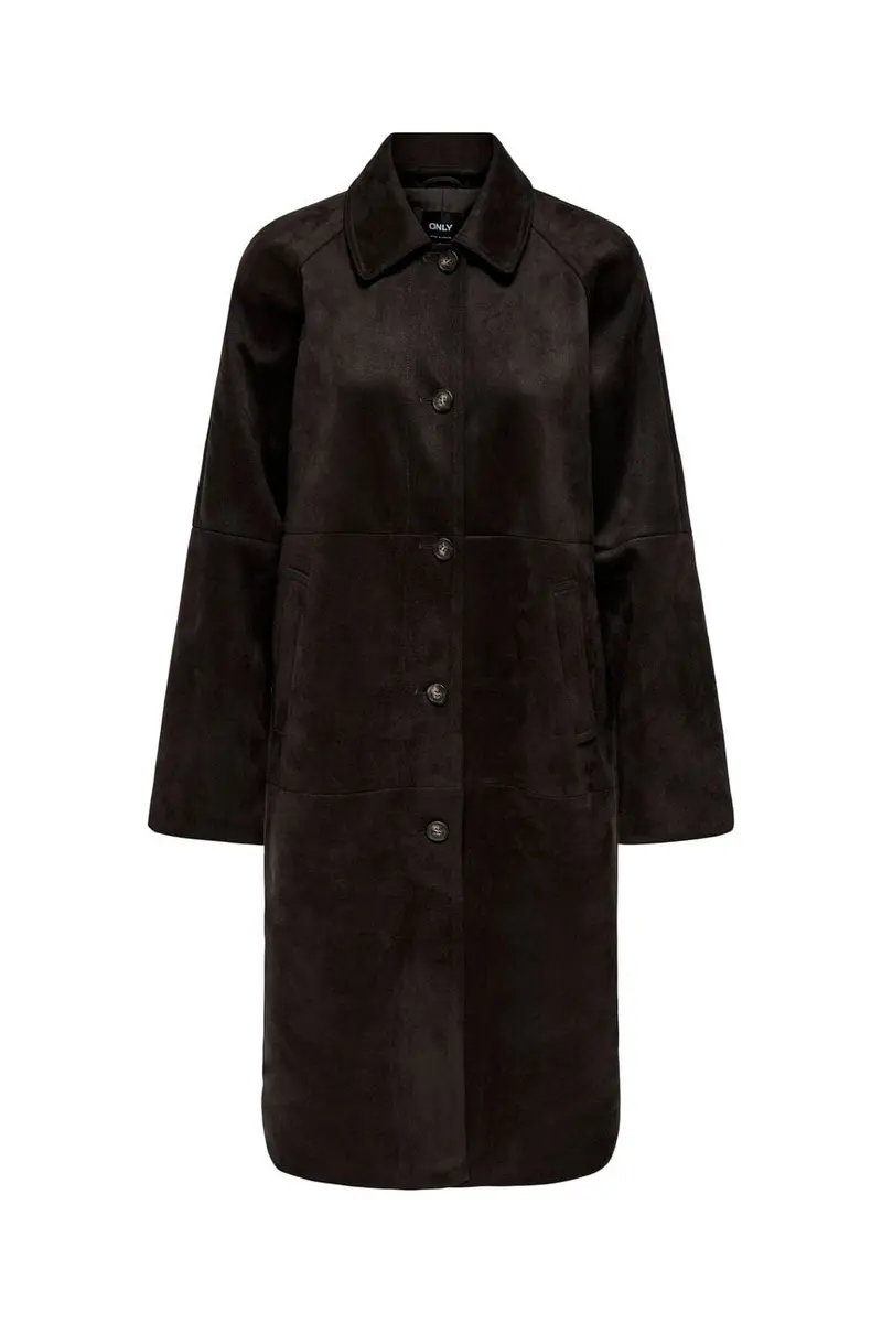 Only - Onlcarolina Long Faux Suede Coat - 5140394 Java