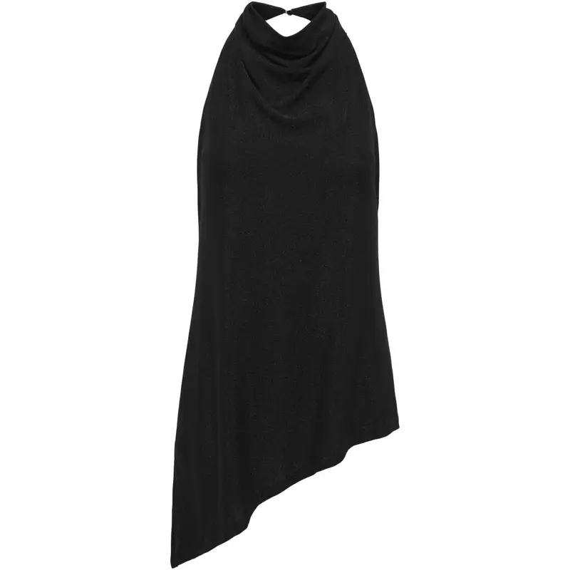 Only - Onlcarolina S/L Halterneck Top - 5128384 Black Coppper Glitter