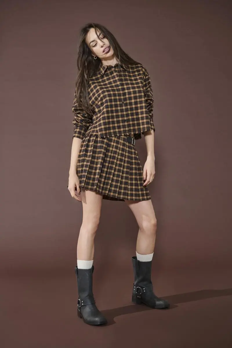 Only - Onlcat Life L/S Check Shirt - 4859341 Chipmunk Black Coffee