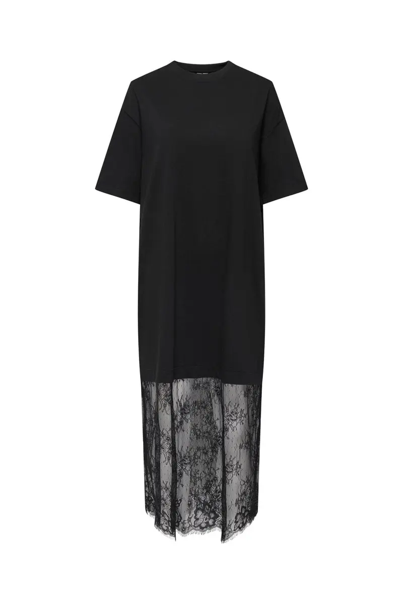 Only - Onlcliff S/S Tee Lace Dress - 5121531 Black
