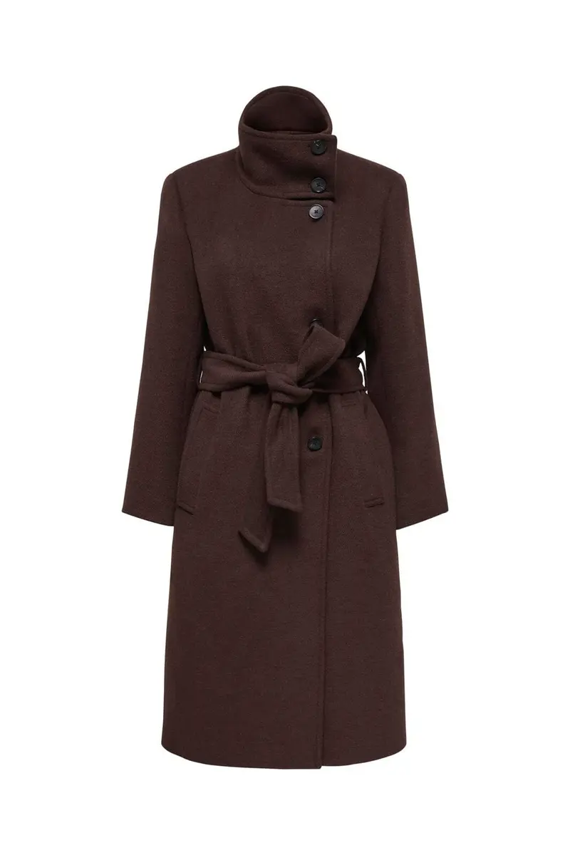 Only - Onlelinor High Neck Coat - 5168475 Mole Melange