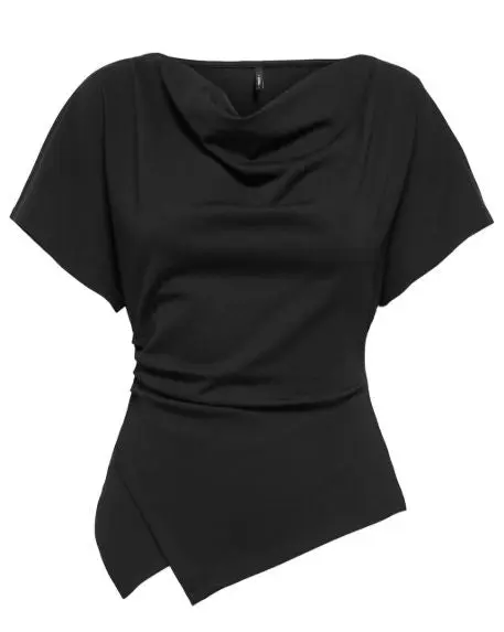 Only - Onlember S/S Waterfall Top - 5114466 Black