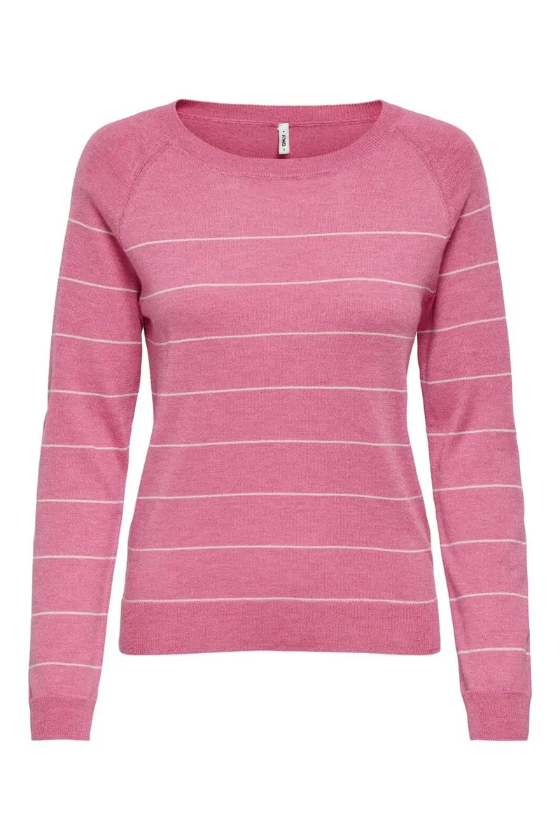 Only - Onlemmi Ls Raglan O-Neck Cc Knt - 4915453 Wild Orchid Mel/Cloud Dancer/Wide