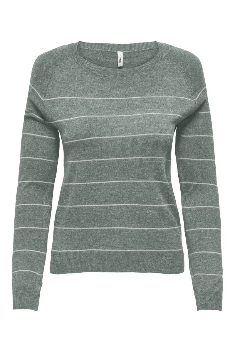 Only - Onlemmi Ls Raglan O-Neck Cc Knt - 4981390 Jadeite Mel/Cloud Dancer/Wide
