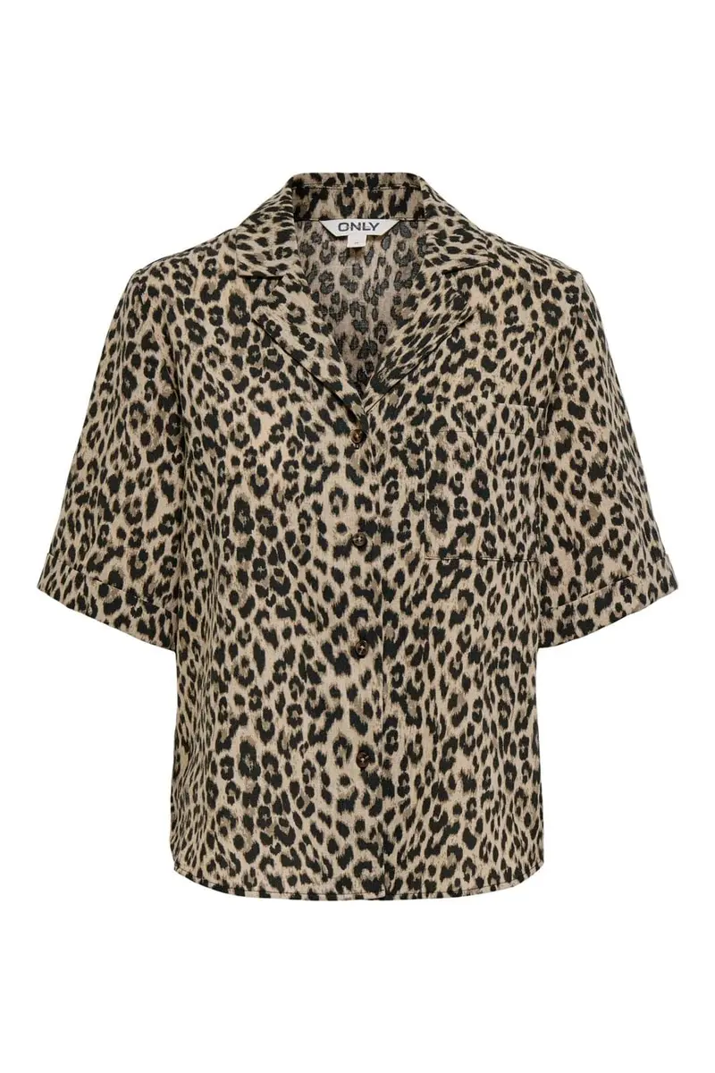 Only - Onlemmia S/S Button Shirt - 5078106 Black Leo