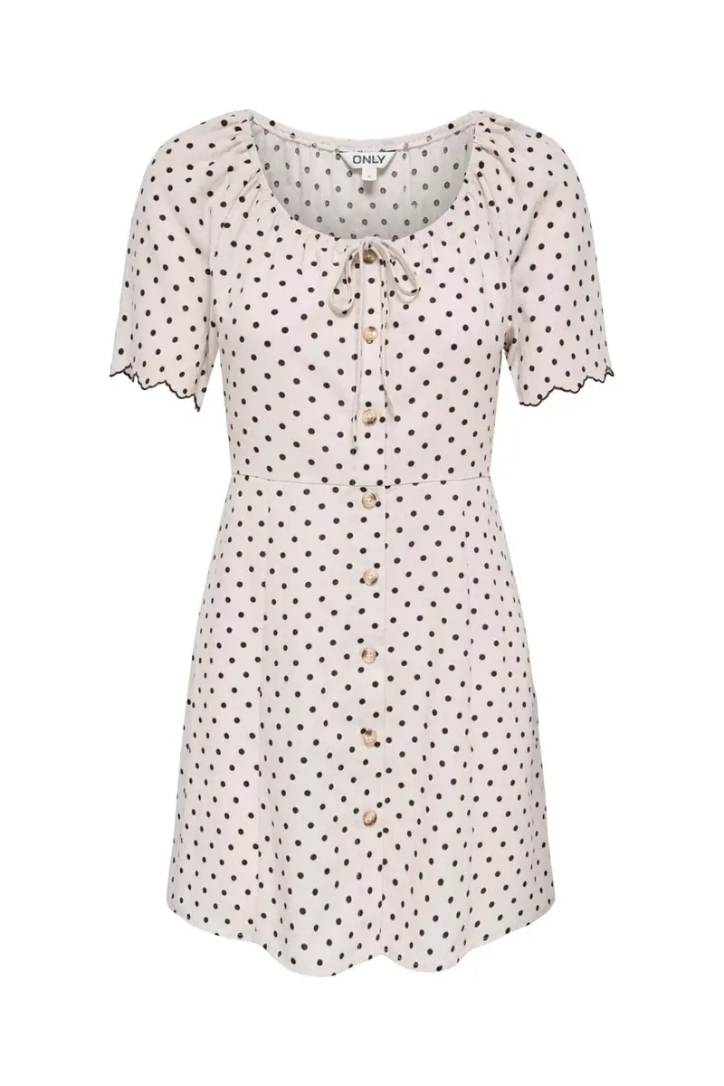 Only - Onlemmia S/S Emb Short Dress - 5078263 Pumice Stone Delicioso Dot