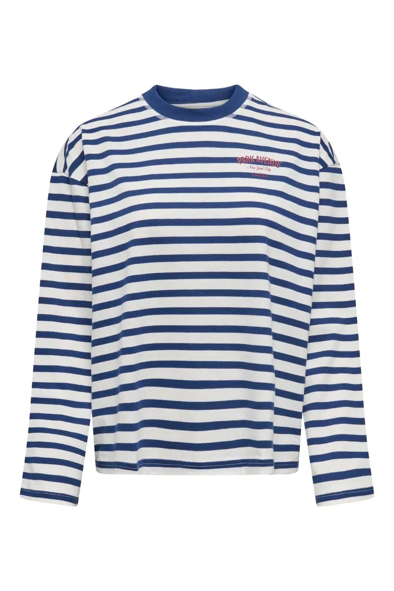 Only - Onlfreja L/S Stripe Top - 5060254 Cloud Dancer Navy (Ida) Print Park