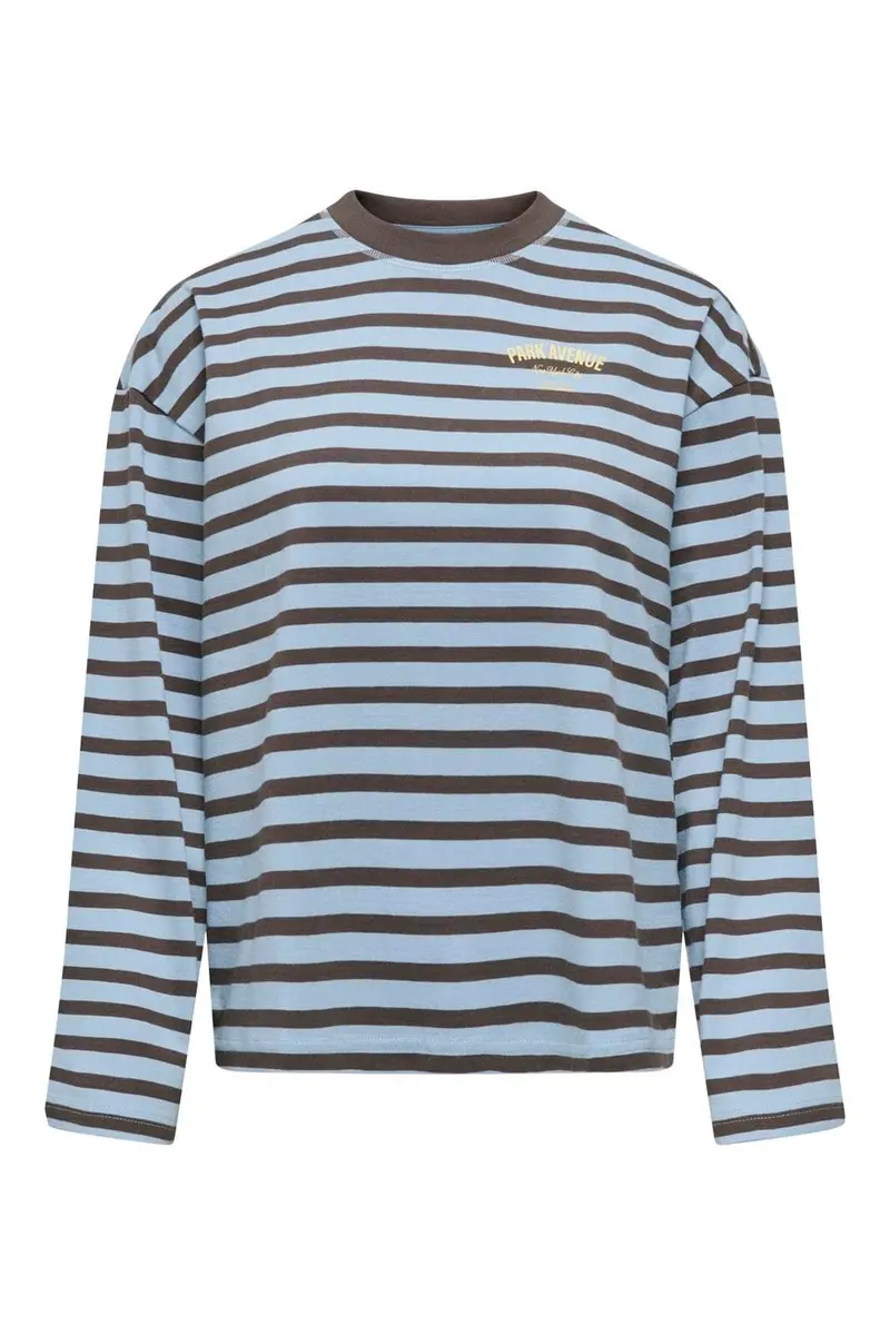 Only - Onlfreja L/S Stripe Top - 5060270 Cashmere Blue Bracken (Ida) Print Park