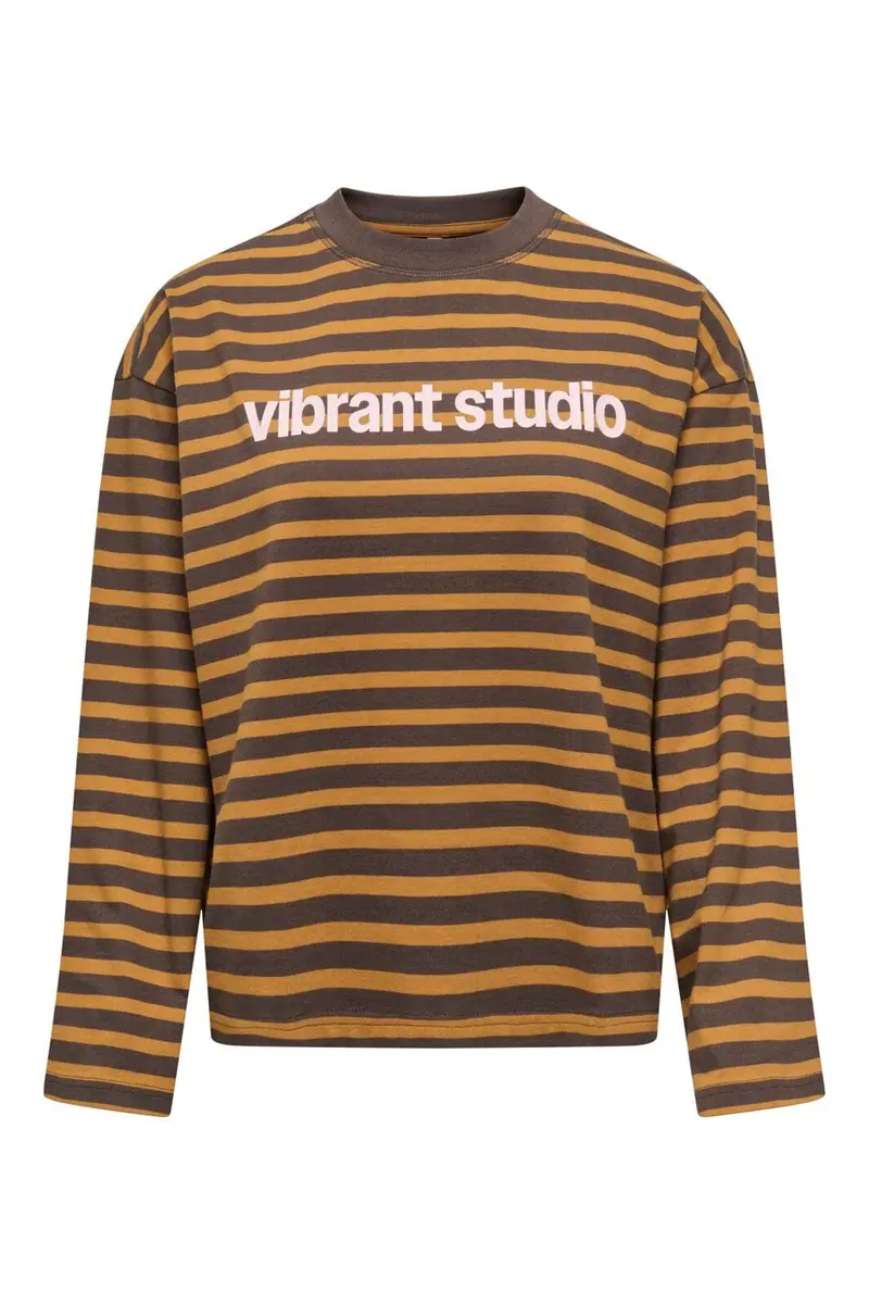 Only - Onlfreja L/S Stripe Top Cc - 5060271 Bracken Buckthorn (Ida) Print Vibrant