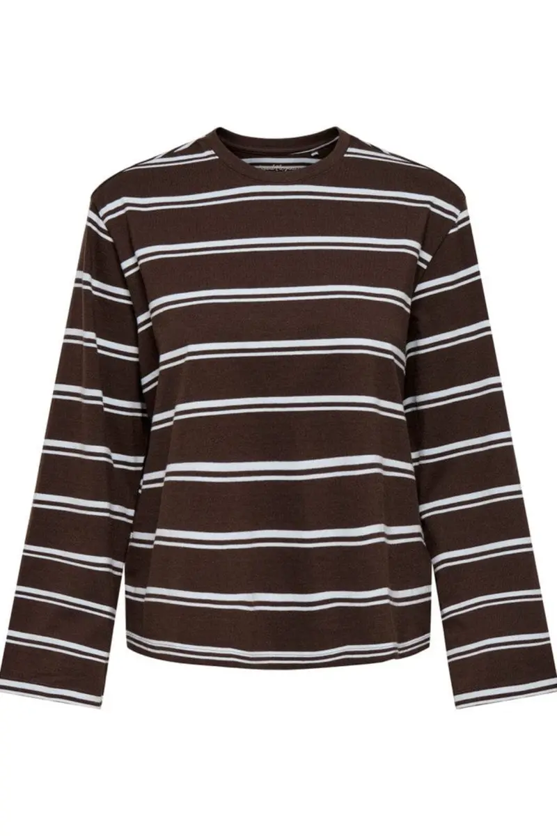 Only - Onlfreja Stripe L/S Wide Sleeve - 5082167 Coffee Bean Ballad Blue (Jana)