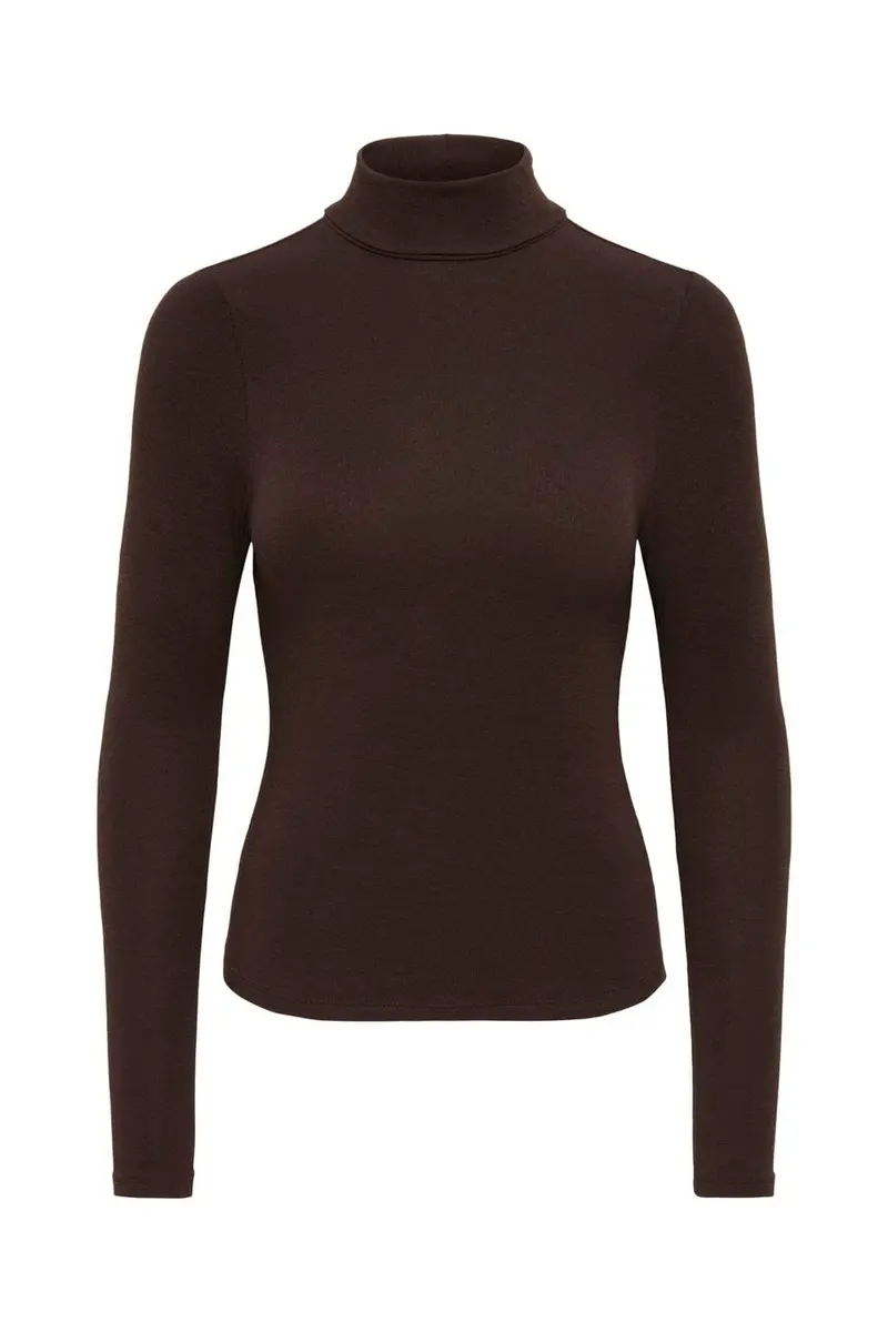 Only - Onlglamour L/S Roll-Neck Top - 5094620 Black Coffee