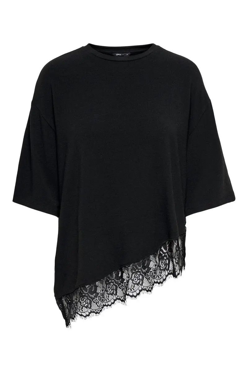 Only - Onlglamour S/S Lace T-Shirt - 5202701 Black Black Lace