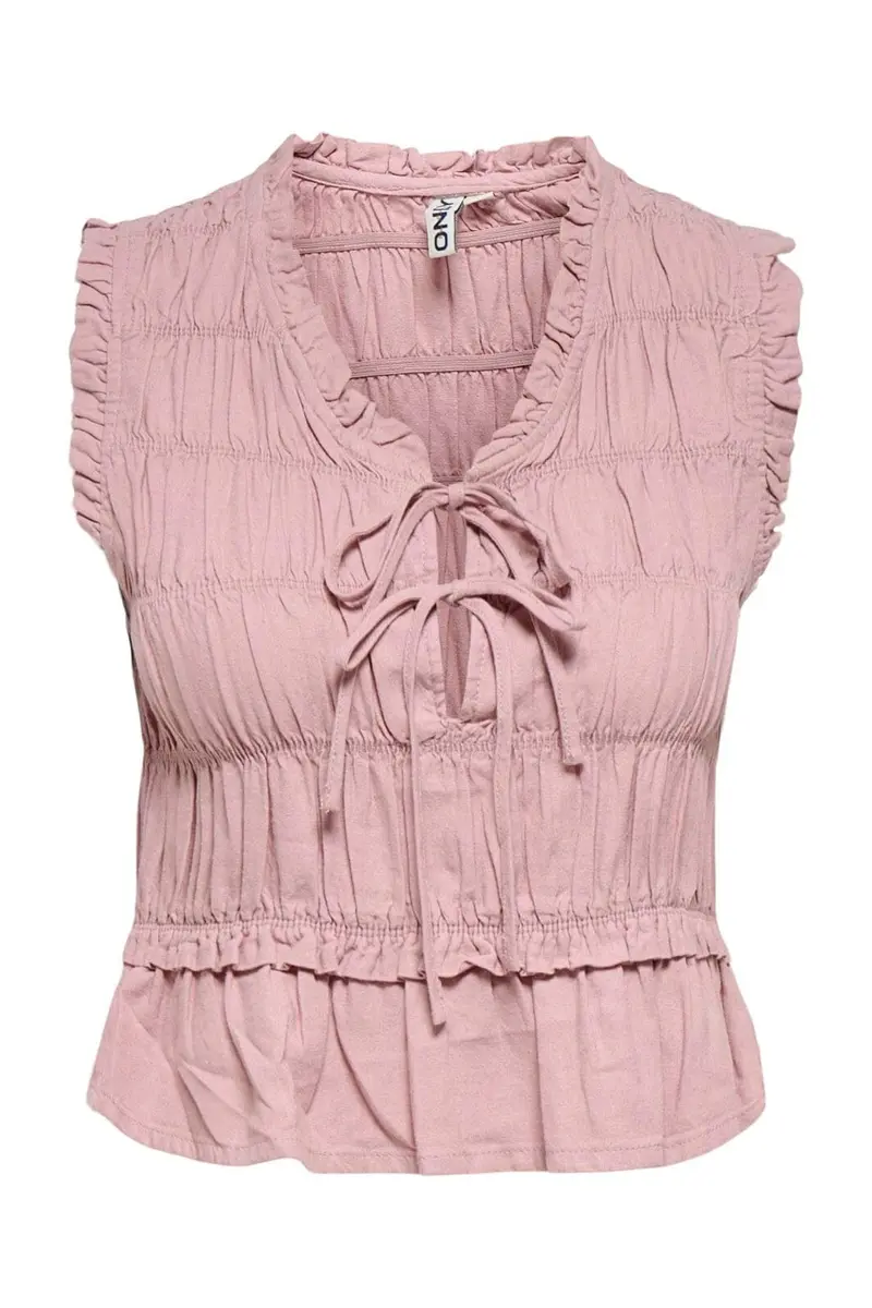 Only - Onlgoa S/S Linen Bl Frill Top Cc - 4942278 Burnished Lilac