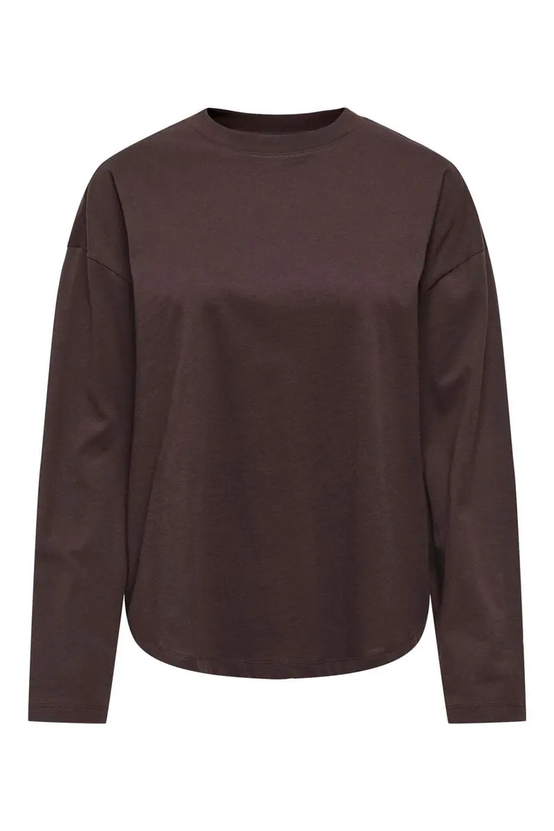 Only - Onlhappy L/S O-Neck Tee - 5102898 Coffee Bean