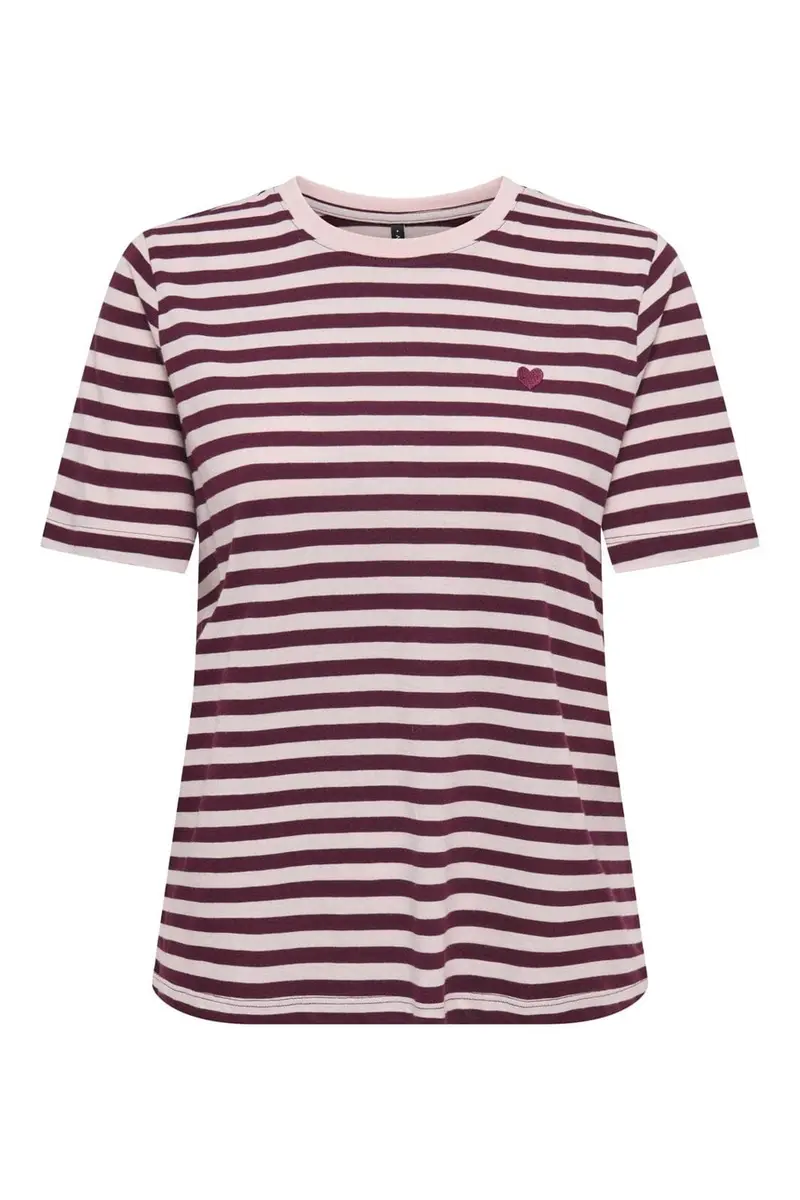 Only - Onlhappy S/S Emb Top - 5204485 Winetasting Pale Lilac (Uni) - Winetasting Emb Heart