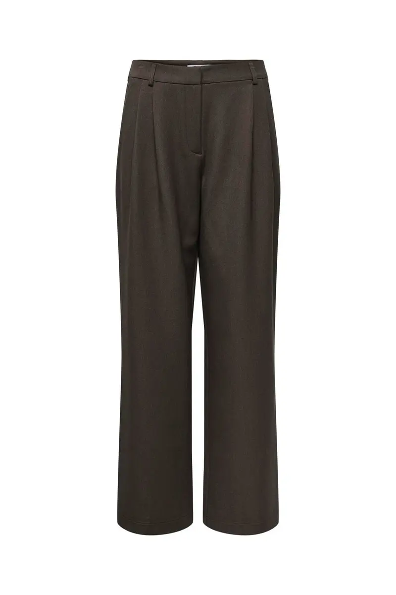Only - Onlhattie Pleat Str Pant Tlr - 4985630 Chocolate Torte Melange