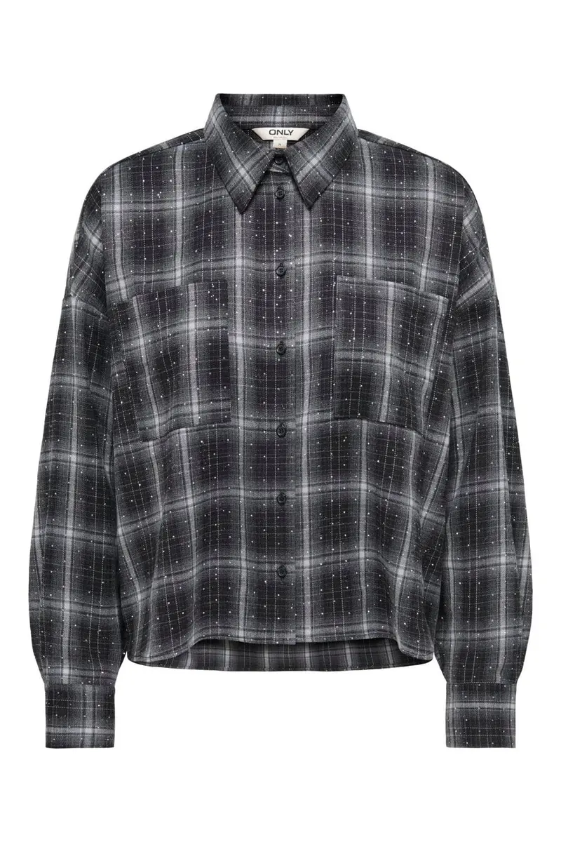 Only - Onlilston Ls Glitter Detail Shirt - 5116396 Black W. Embellishment