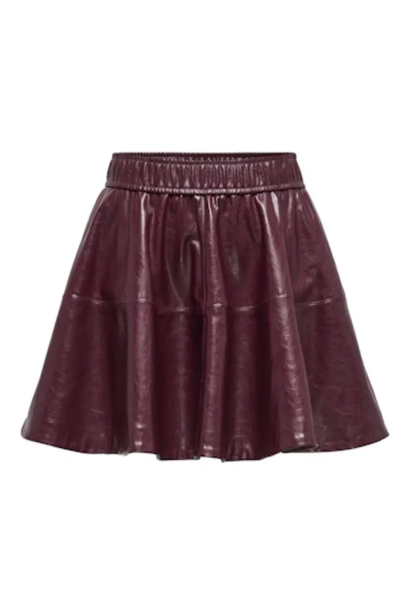 Only - Onljacky Faux Leathe Skater Skirt - 4834164 Mauve Wine