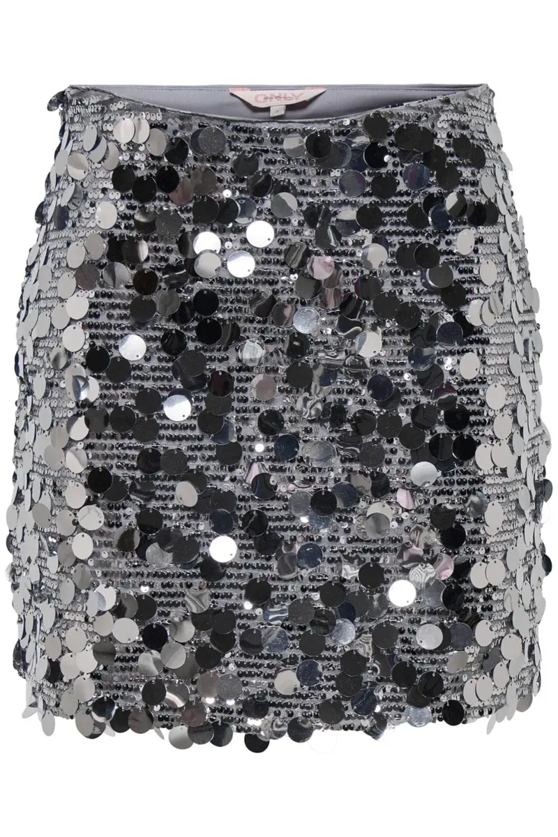 Only - Onljadel Sequins Skirt - 4732778 Silver W Silver Sequins