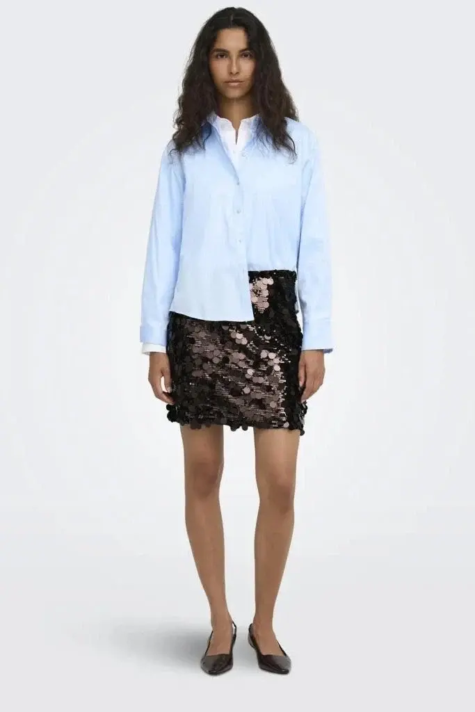 Only - Onljadel Sequins Skirt - 5158132 Coffee Bean W. Coffee Bean Sequins