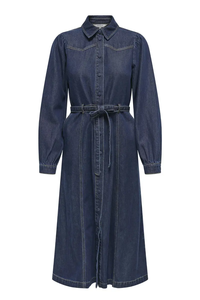 Only - Onljulie Ls Dress Qyt - 4802433 Dark Blue Denim