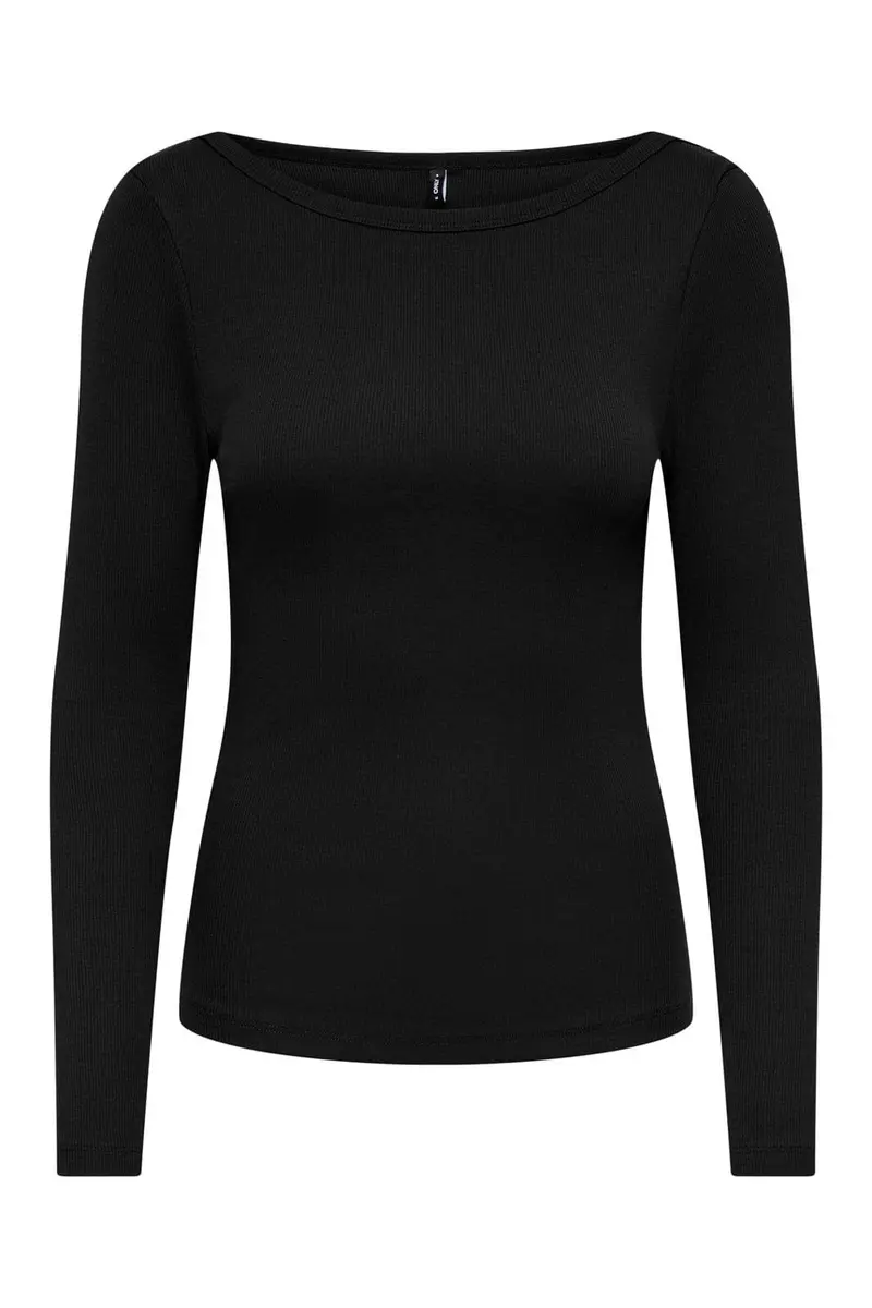 Only - Onlkathline 3/4 Rib Boatneck Top - 5220412 Black