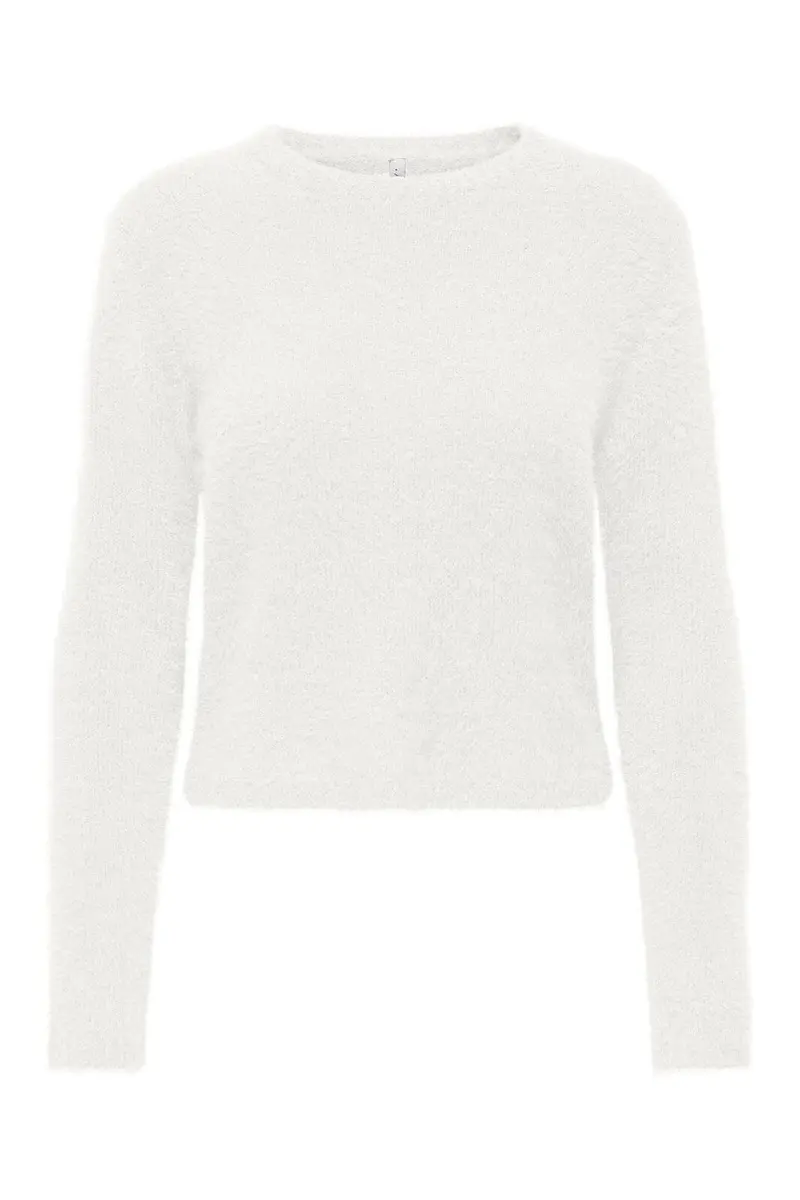 Only - Onlkerry Piumo Ls O-Neck Cc Knt - 5100868 Cloud Dancer