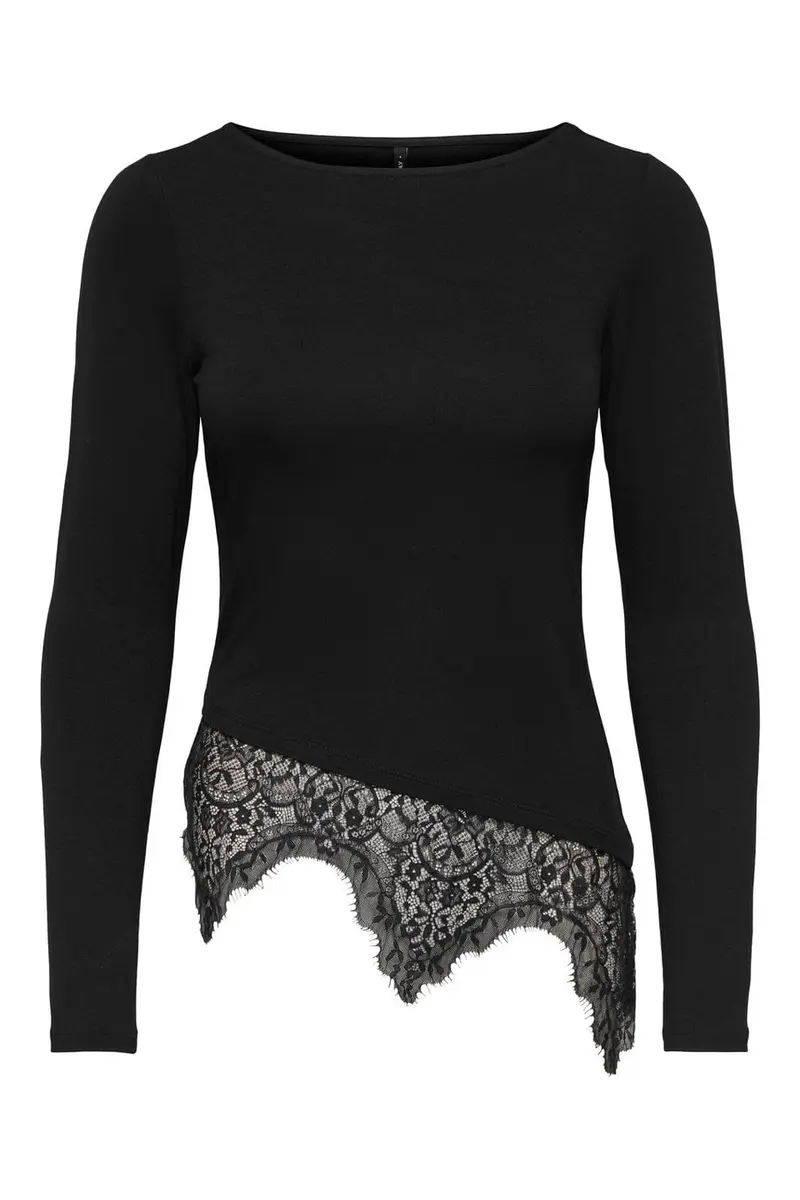 Only - Onllaila L/S Lace Mix Top - 5128037 Black