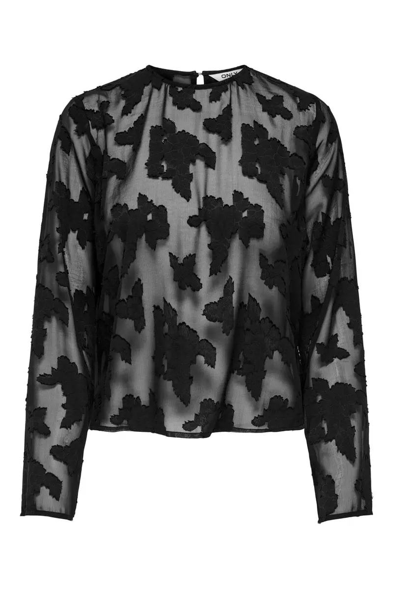 Only - Onlleidy Life Ls Burn Out Top - 4892476 Black