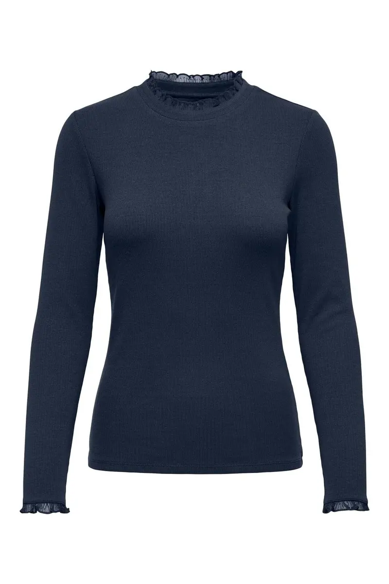 Only - Onlleslie L/S Lace Mix Top - 5162966 Navy Blazer