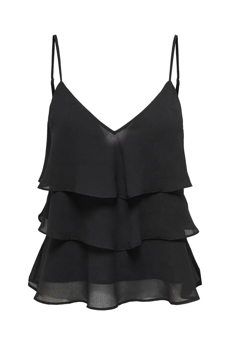 Only - Onllinn Life Flounce Singlet - 4786281 Black