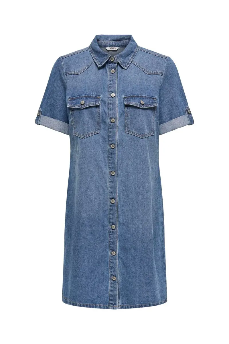 Only - Onllisa S/S Dress Gua - 4806216 Medium Blue Denim