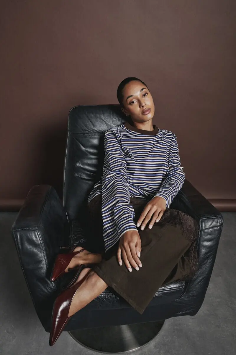Only - Onllisa Stripe L/S Top - 5207101 Cloud Dancer Chicory Coffee/Sodalite Blue Stripe