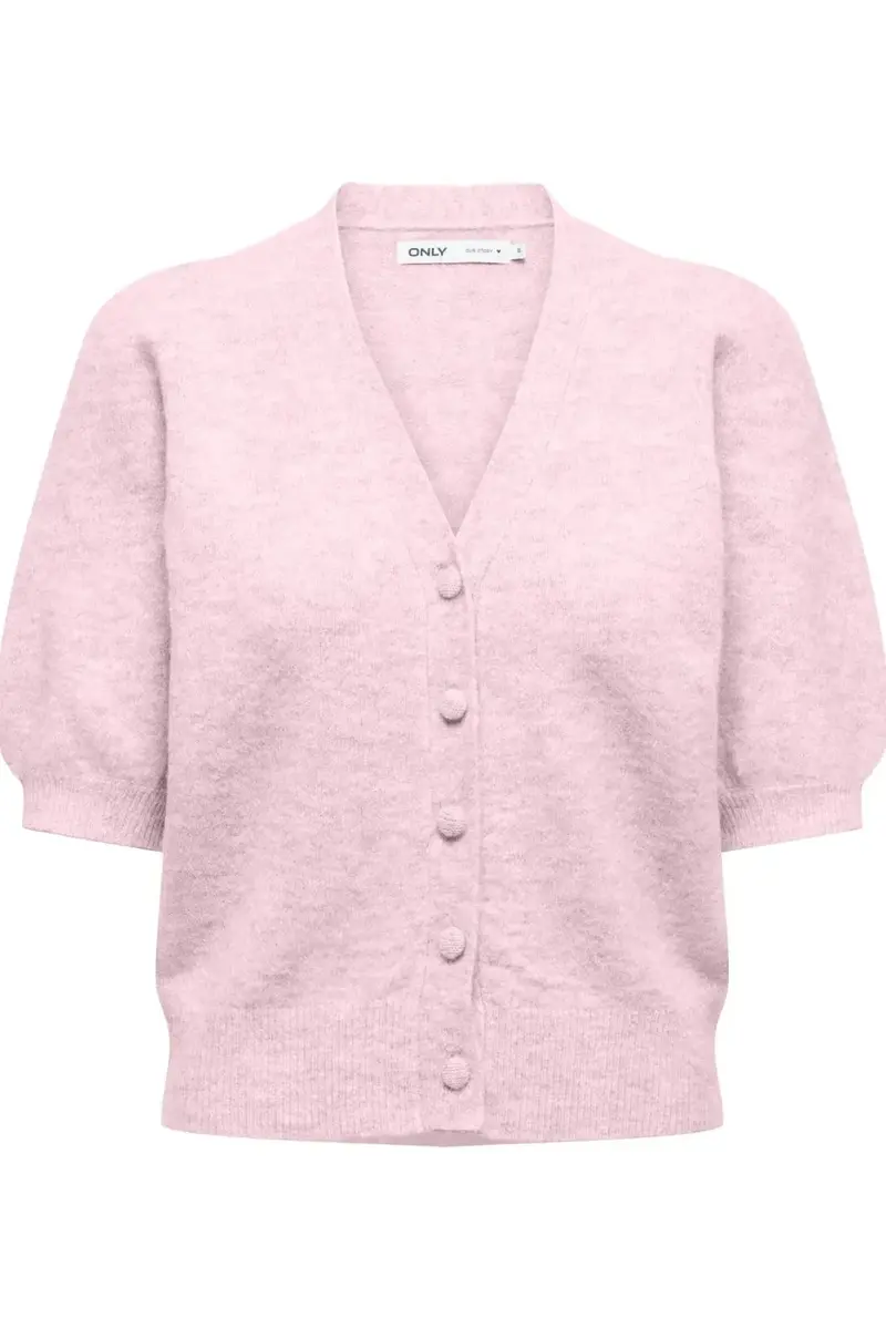Only - Onlliva V-Neck S/S Cardigan Knt - 4975690 Potpourri Melange