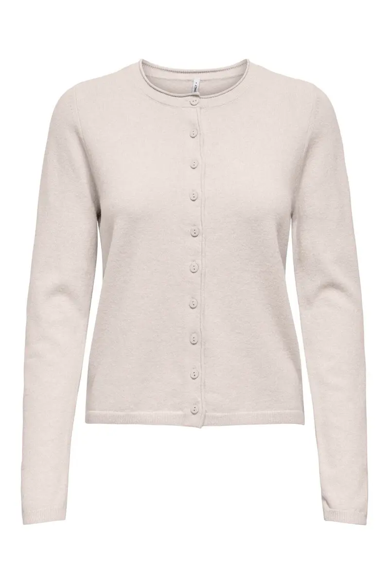 Only - Onlloyal Ls O-Neck Button Cardi Knt - 4986401 Moonbeam Melange