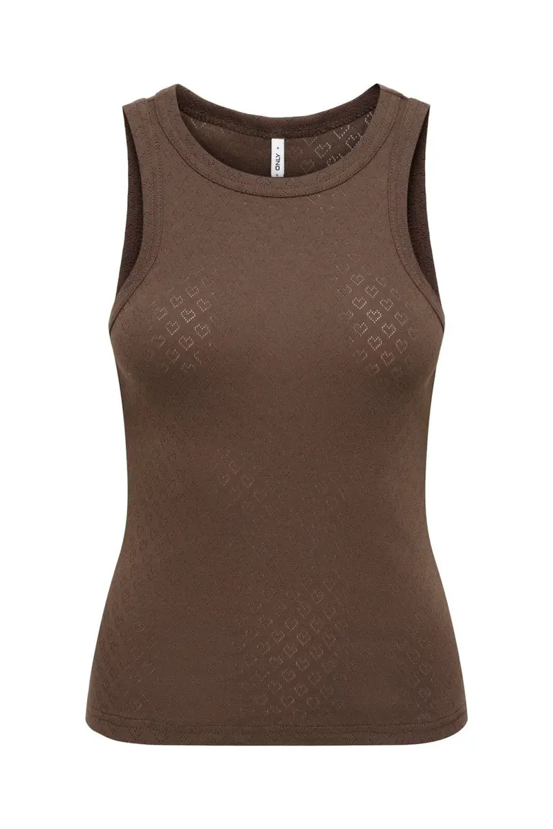 Only - Onlmadison Tank Top Box - 5034262 Chocolate Martini Heart Pointelle