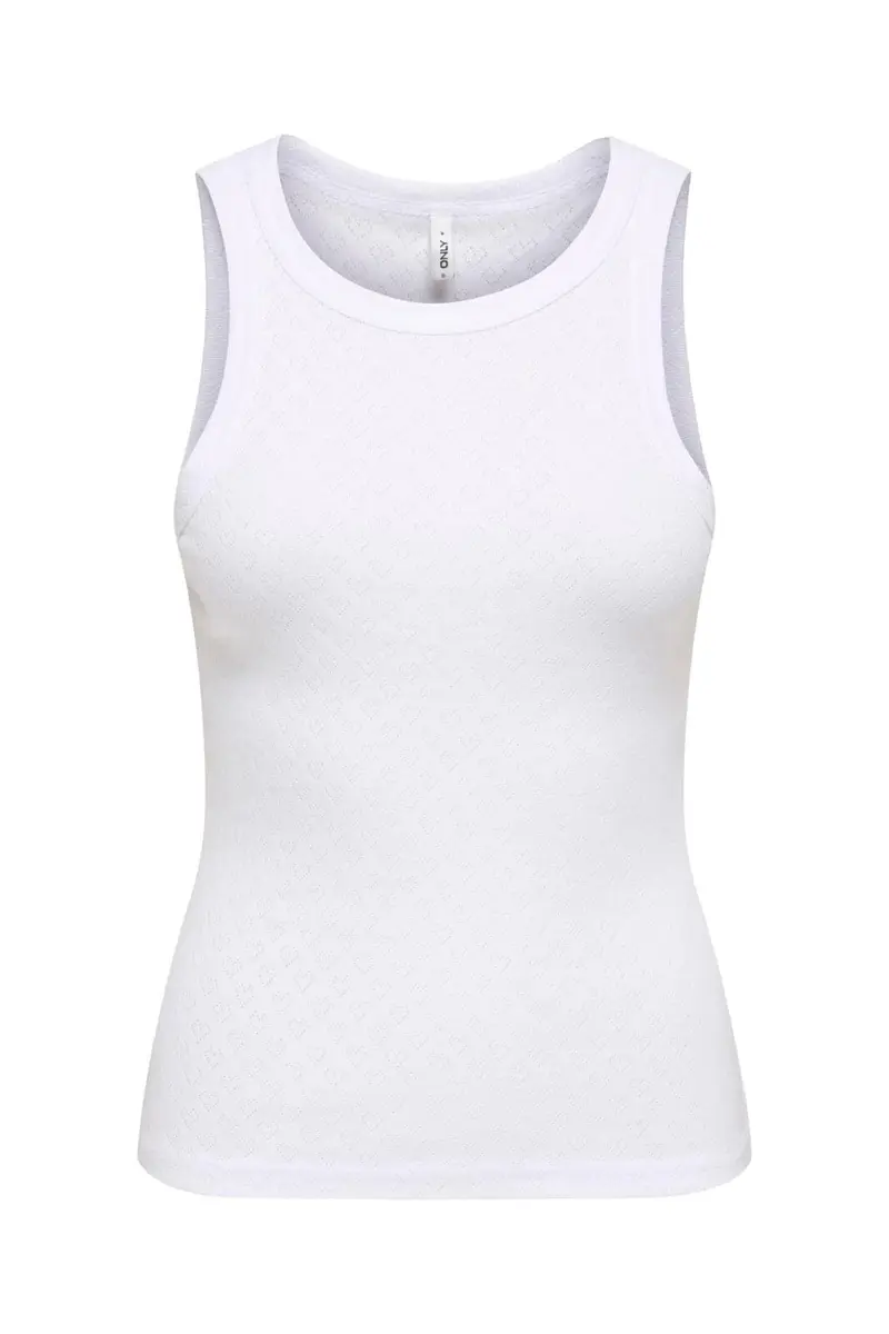 Only - Onlmadison Tank Top Box - 5034263 Bright White Heart Pointelle
