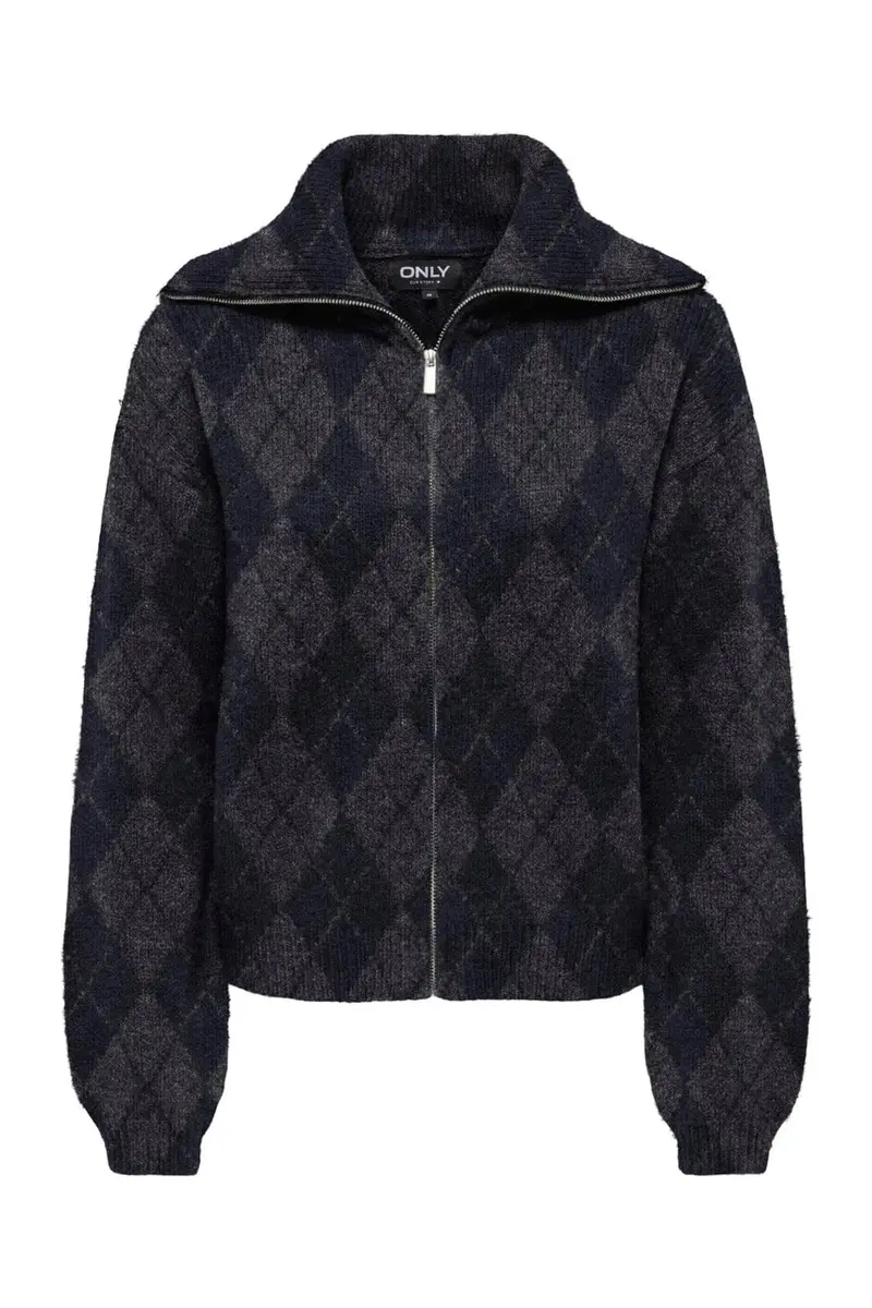 Only - Onlmaroon Ls Zip Collar Cardigan Knt - 5144930 Night Sky Mel/Dgm