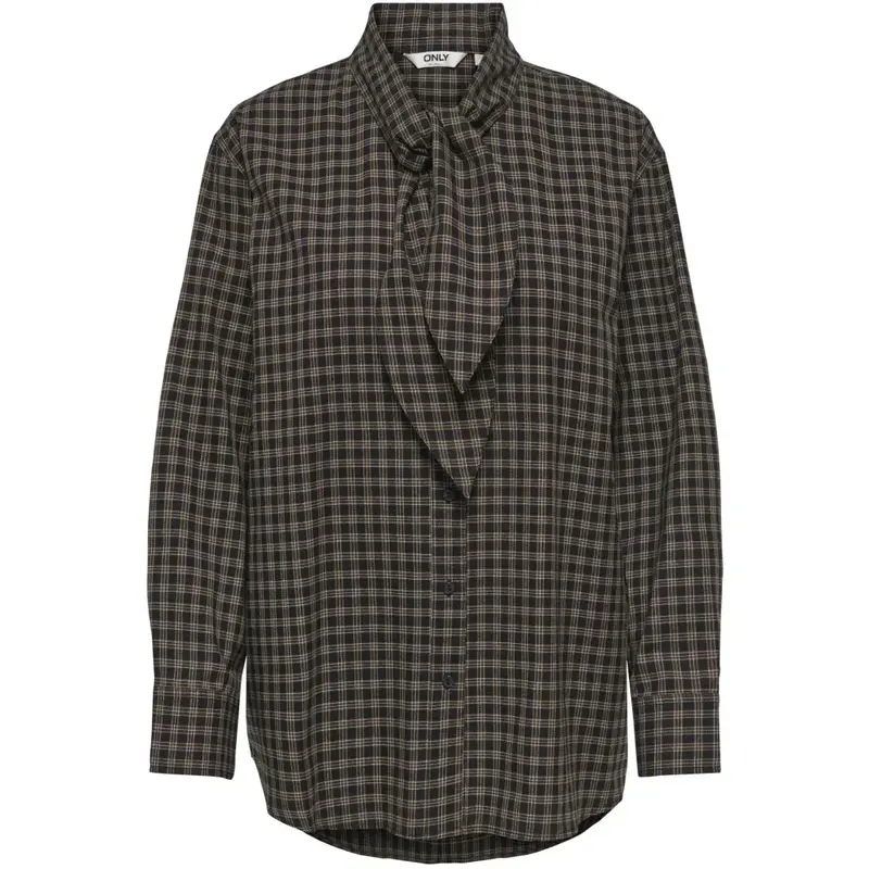 Only - Onlmaylin L/S Scarf Check Shirt - 5144286 Black Harvest Check