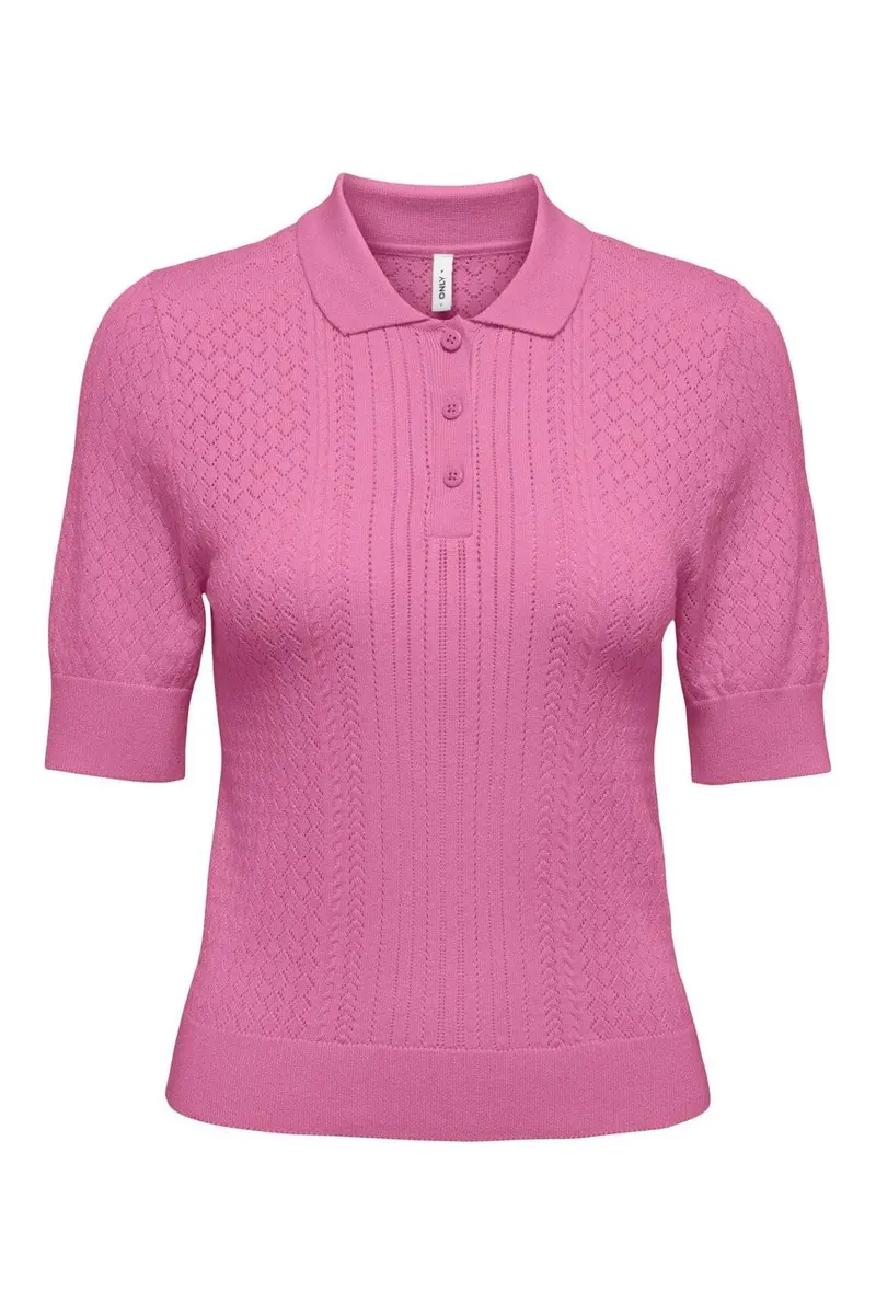 Only - Onlmeddi Life Ss Structure Polo Cc Knt - 4981788 Wild Orchid Dtm Button/Needledrop